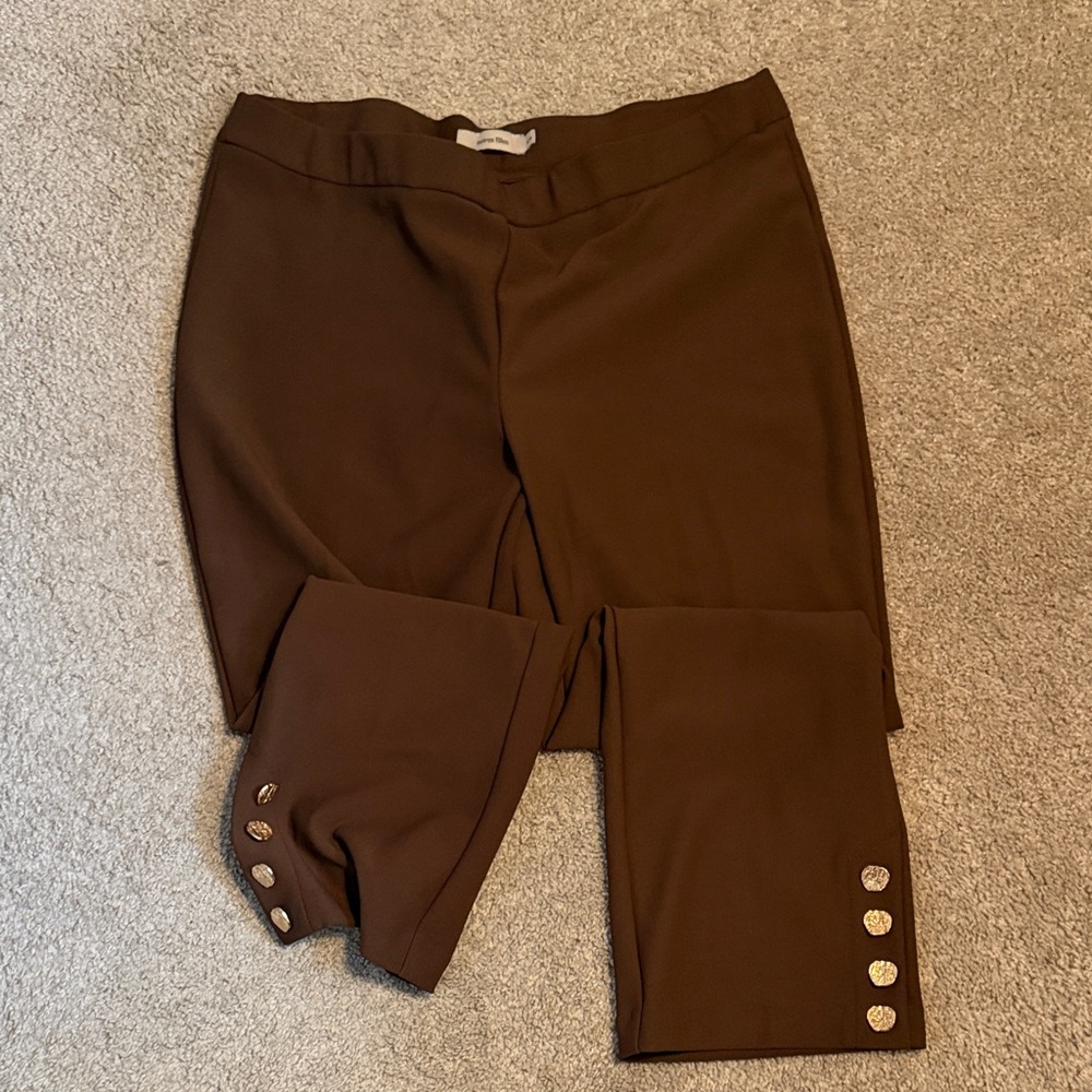 Brown Pants with Button Detail